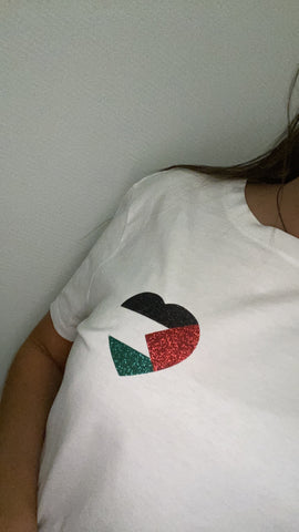 T-shirt manche courtes Palestine coeur