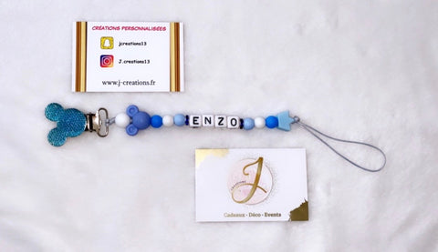 Attache tétines perles
